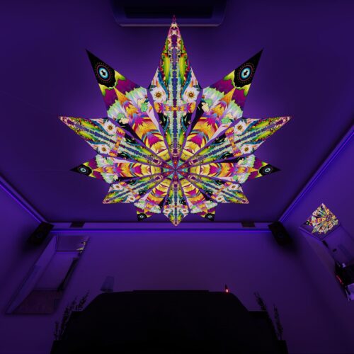 MO-PT03 and MO-PT01 - 12 Petals Canopy Set - UV-Reactive Flurescent Ceiling Decoration - 3D-Preview