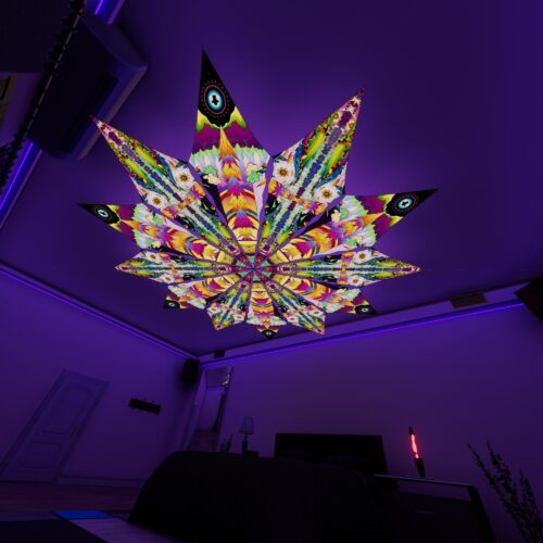 MO-PT03 and MO-PT01 - 12 Petals Canopy Set - UV-Reactive Flurescent Ceiling Decoration - 3D-Preview