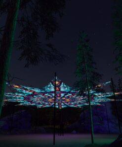 Cosmic Oracle - 12 Petals Canopy Set - UV-Reactive Flurescent Ceiling Decoration - 3D-Preview