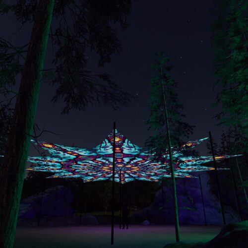 Cosmic Oracle - 12 Petals Canopy Set - UV-Reactive Flurescent Ceiling Decoration - 3D-Preview