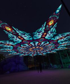 Cosmic Oracle - 12 Petals Canopy Set - UV-Reactive Flurescent Ceiling Decoration - 3D-Preview