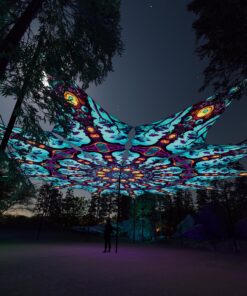 Cosmic Oracle - 12 Petals Canopy Set - UV-Reactive Flurescent Ceiling Decoration - 3D-Preview
