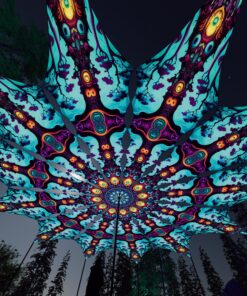 Cosmic Oracle - 12 Petals Canopy Set - UV-Reactive Flurescent Ceiling Decoration - 3D-Preview
