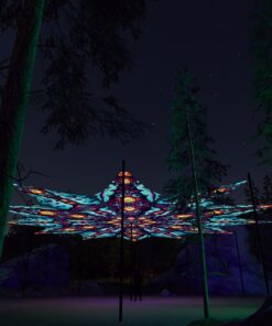 Cosmic Oracle and Divine Candle - 12 Petals Canopy Set - UV-Reactive Flurescent Ceiling Decoration - 3D-Preview