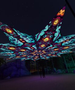 Cosmic Oracle and Divine Candle - 12 Petals Canopy Set - UV-Reactive Flurescent Ceiling Decoration - 3D-Preview