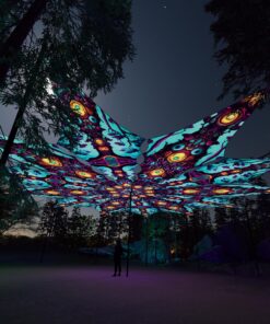 Cosmic Oracle and Divine Candle - 12 Petals Canopy Set - UV-Reactive Flurescent Ceiling Decoration - 3D-Preview