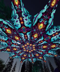 Cosmic Oracle and Divine Candle - 12 Petals Canopy Set - UV-Reactive Flurescent Ceiling Decoration - 3D-Preview