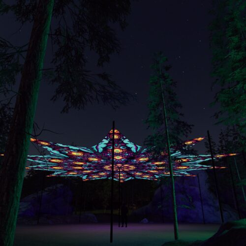 Divine Candle - 12 Petals Canopy Set - UV-Reactive Flurescent Ceiling Decoration - 3D-Preview