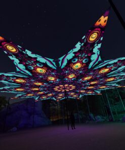 Divine Candle - 12 Petals Canopy Set - UV-Reactive Flurescent Ceiling Decoration - 3D-Preview