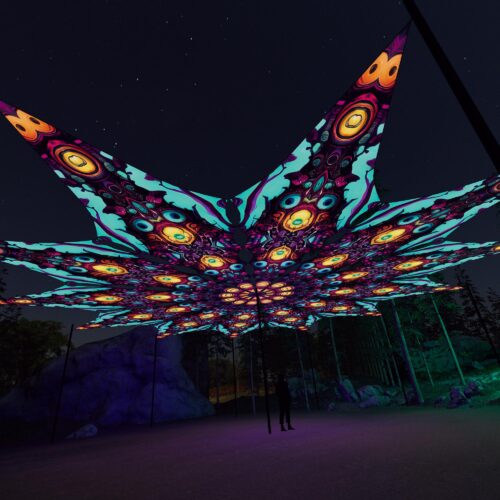 Divine Candle - 12 Petals Canopy Set - UV-Reactive Flurescent Ceiling Decoration - 3D-Preview