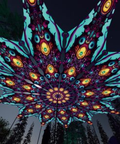 Divine Candle - 12 Petals Canopy Set - UV-Reactive Flurescent Ceiling Decoration - 3D-Preview