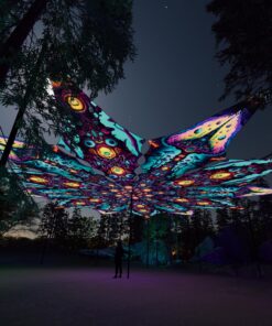 Divine Candle and Mushroom Temple - 12 Petals Canopy Set - UV-Reactive Flurescent Ceiling Decoration - 3D-Preview