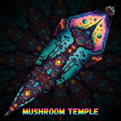 Mushroom Temple - UV-Reactive Fluorescent Petal - Design Preview