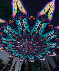 Mushroom Temple - 12 Petals Canopy Set - UV-Reactive Flurescent Ceiling Decoration - 3D-Preview