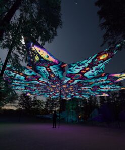 Mushroom Temple and Cosmic Oracle - 12 Petals Canopy Set - UV-Reactive Flurescent Ceiling Decoration - 3D-Preview