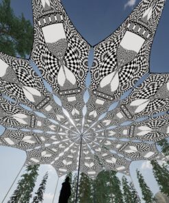 Hourglass - 12 Petals Canopy Set - Black&White Ceiling Decoration - 3D-Preview