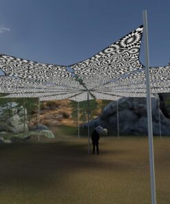 That Moment - 12 Petals Canopy Set - Black&White Ceiling Decoration - 3D-Preview