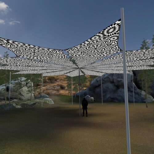 That Moment - 12 Petals Canopy Set - Black&White Ceiling Decoration - 3D-Preview