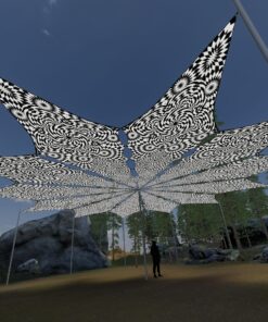 That Moment - 12 Petals Canopy Set - Black&White Ceiling Decoration - 3D-Preview