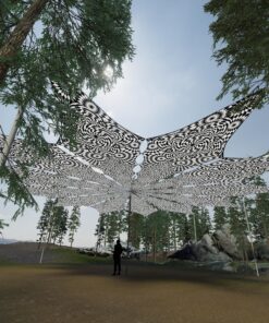 That Moment - 12 Petals Canopy Set - Black&White Ceiling Decoration - 3D-Preview