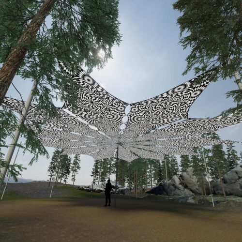 That Moment - 12 Petals Canopy Set - Black&White Ceiling Decoration - 3D-Preview