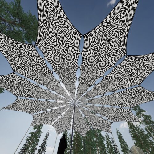 That Moment - 12 Petals Canopy Set - Black&White Ceiling Decoration - 3D-Preview