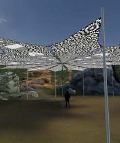 That Moment and Hourglass - 12 Petals Canopy Set - Black&White Ceiling Decoration - 3D-Preview