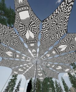 That Moment and Hourglass - 12 Petals Canopy Set - Black&White Ceiling Decoration - 3D-Preview