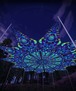 Neuro Hybrid - 12 Petals Canopy Set - UV-Reactive Flurescent Ceiling Decoration - 3D-Preview