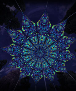 Neuro Hybrid - 12 Petals Canopy Set - UV-Reactive Flurescent Ceiling Decoration - 3D-Preview