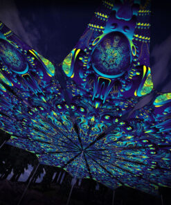 Neuro Hybrid - 12 Petals Canopy Set - UV-Reactive Flurescent Ceiling Decoration - 3D-Preview