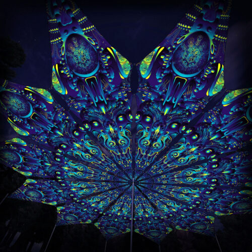 Neuro Hybrid - 12 Petals Canopy Set - UV-Reactive Flurescent Ceiling Decoration - 3D-Preview