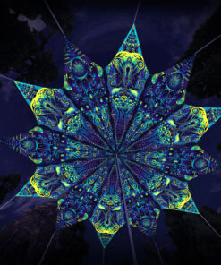 Neuro Hybrid and Octo Bioforge - 12 Petals Canopy Set - UV-Reactive Flurescent Ceiling Decoration - 3D-Preview