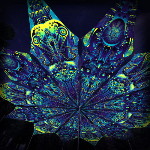 Neuro Hybrid and Octo Bioforge - 12 Petals Canopy Set - UV-Reactive Flurescent Ceiling Decoration - 3D-Preview