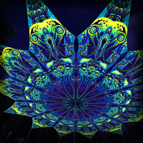 Octo Bioforge - 12 Petals Canopy Set - UV-Reactive Flurescent Ceiling Decoration - 3D-Preview