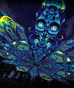 Octo Bioforge and Cyber Nexus - 12 Petals Canopy Set - UV-Reactive Flurescent Ceiling Decoration - 3D-Preview