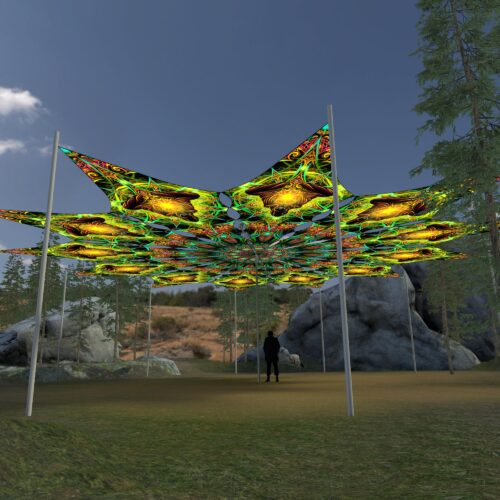 Adept - 12 Petals Canopy Set - UV-Reactive Flurescent Ceiling Decoration - 3D-Preview