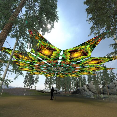 Adept - 12 Petals Canopy Set - UV-Reactive Flurescent Ceiling Decoration - 3D-Preview