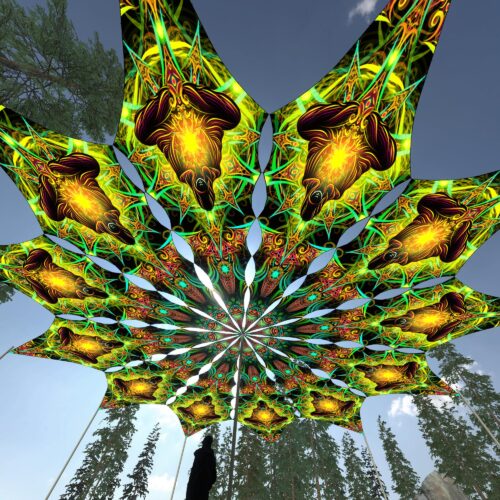 Adept - 12 Petals Canopy Set - UV-Reactive Flurescent Ceiling Decoration - 3D-Preview