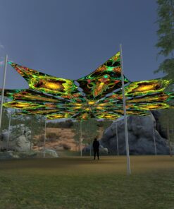 Adept and Leaf - 12 Petals Canopy Set - UV-Reactive Flurescent Ceiling Decoration - 3D-Preview