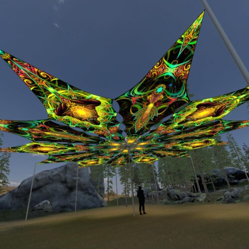 Adept and Leaf - 12 Petals Canopy Set - UV-Reactive Flurescent Ceiling Decoration - 3D-Preview