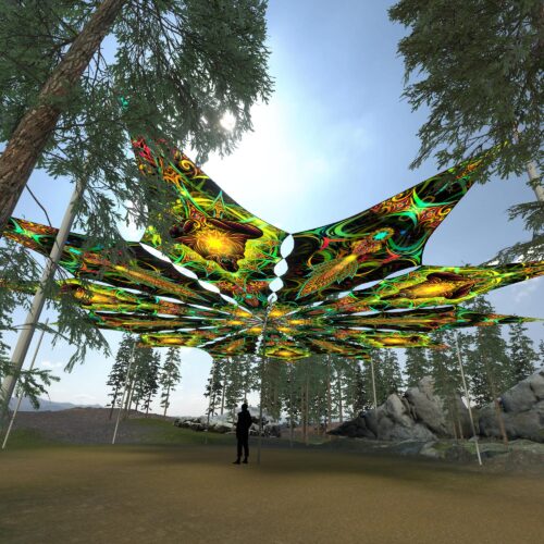 Adept and Leaf - 12 Petals Canopy Set - UV-Reactive Flurescent Ceiling Decoration - 3D-Preview