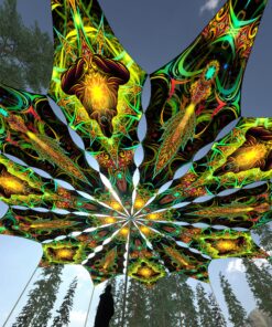 Adept and Leaf - 12 Petals Canopy Set - UV-Reactive Flurescent Ceiling Decoration - 3D-Preview