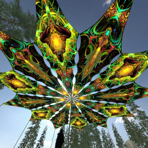 Adept and Leaf - 12 Petals Canopy Set - UV-Reactive Flurescent Ceiling Decoration - 3D-Preview