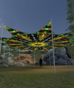 Leaf - 12 Petals Canopy Set - UV-Reactive Flurescent Ceiling Decoration - 3D-Preview