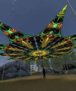 Leaf - 12 Petals Canopy Set - UV-Reactive Flurescent Ceiling Decoration - 3D-Preview