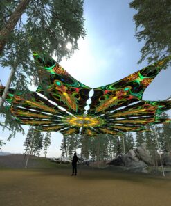 Leaf - 12 Petals Canopy Set - UV-Reactive Flurescent Ceiling Decoration - 3D-Preview