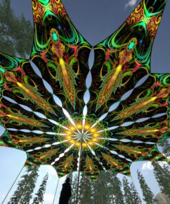 Leaf - 12 Petals Canopy Set - UV-Reactive Flurescent Ceiling Decoration - 3D-Preview