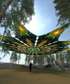 Star - 12 Petals Canopy Set - UV-Reactive Flurescent Ceiling Decoration - 3D-Preview