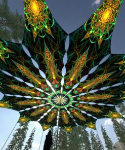 Star - 12 Petals Canopy Set - UV-Reactive Flurescent Ceiling Decoration - 3D-Preview